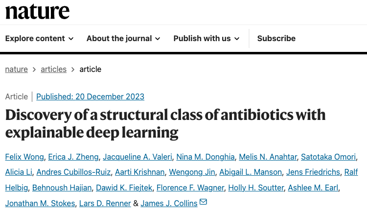 Nature发文：AI模型发现全新超级抗生素类型，能高效杀死超级耐药菌