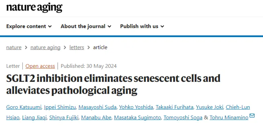 Nature Aging：这种常见的老药，增强衰老细胞清除，抗衰延寿