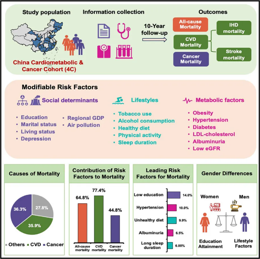 Cell子刊丨健康的生活方式、男性少抽烟以及妇女教育机会增加能够有效降低中国人的死亡风险！
